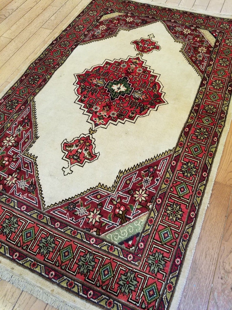 3.2 x 5.2 Vintage de alta calidad Azerbaiyán área alfombra decorativa anudada a mano diseño geométrico único imagen 6