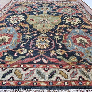 8 x 10 Vintage Design Top Quality Indo Oushak Decorative Hand Knotted Unique Area Rug Geometric Design