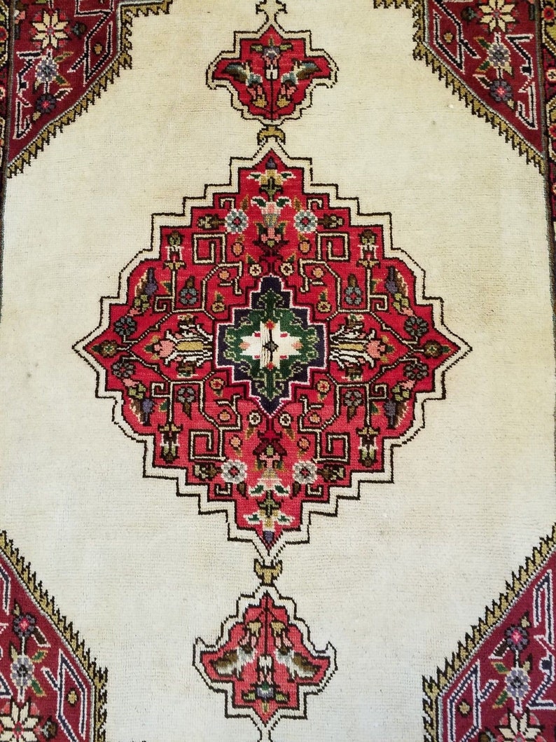 3.2 x 5.2 Vintage de alta calidad Azerbaiyán área alfombra decorativa anudada a mano diseño geométrico único imagen 4