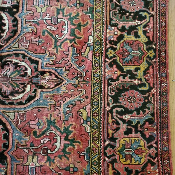 10.1 x 12.9 Antique Top Quality Veg Dye Azerbaijan Area Rug Decorative Hand Knotted Unique One of a Kind Geometric Design