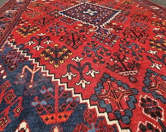 4,5 x 6,6 antieke kwaliteit Turks Kaukasisch design vloerkleed decoratief handgeknoopt uniek geometrisch ontwerp