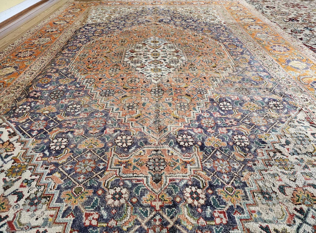 Semdinli Rugs 6.2 X 9.9 Antique Turkish Serapi Rug - Hand Knotted Wool, Geometric ...