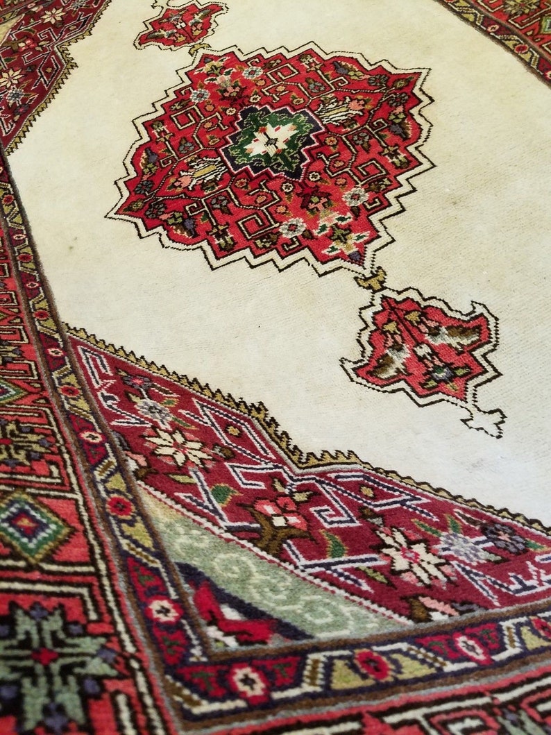 3.2 x 5.2 Vintage de alta calidad Azerbaiyán área alfombra decorativa anudada a mano diseño geométrico único imagen 3