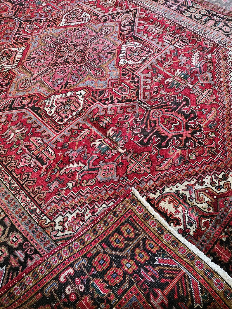 8.2 X 11.3 Vintage Top Quality Veg Dye Azerbaijan Area Rug Hand Knotted