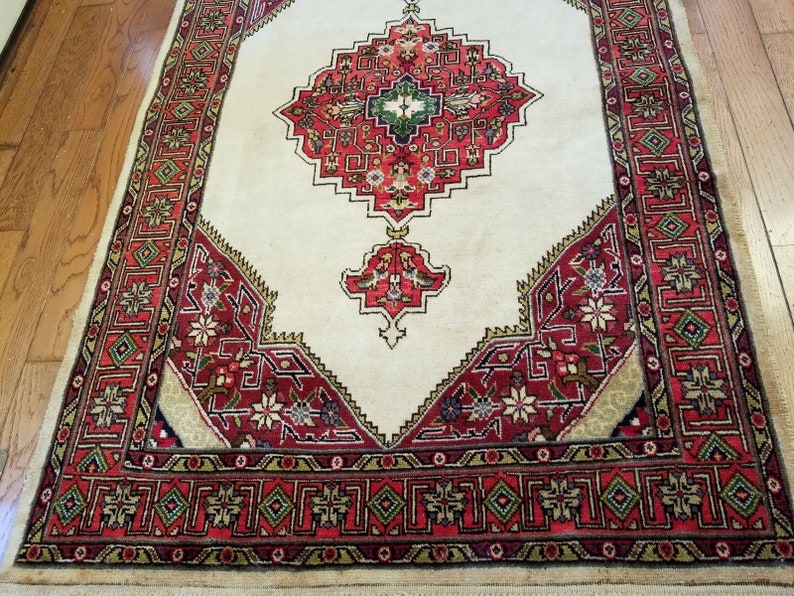 3.2 x 5.2 Vintage de alta calidad Azerbaiyán área alfombra decorativa anudada a mano diseño geométrico único imagen 9