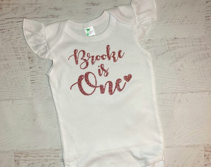One Year Old Girl Birthday Shirt Personalized, Custom Name One Years ...