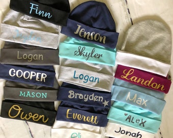 Personalized Baby boy Beanie/baby boy custom hospital beanie/baby boy custom hats/baby boy custom gifts/newborn boy hat