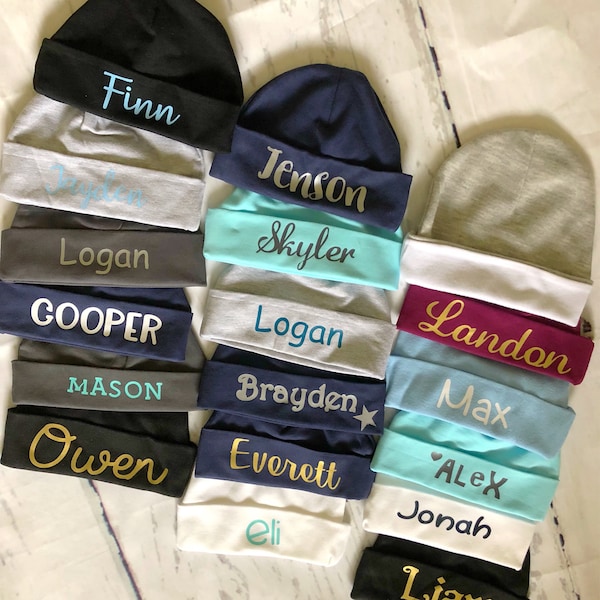 Personalized Baby boy Beanie/baby boy custom hospital beanie/baby boy custom hats/baby boy custom gifts/newborn boy hat