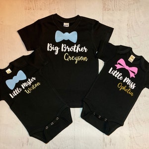 Big brother, little brother, big sister, little sister, little mister, little miss, baby brother, baby sister, custom matching shirts sets