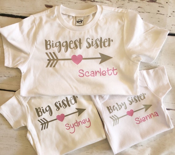 Matching sisters shirts Biggest sister big sister baby sister | Etsy