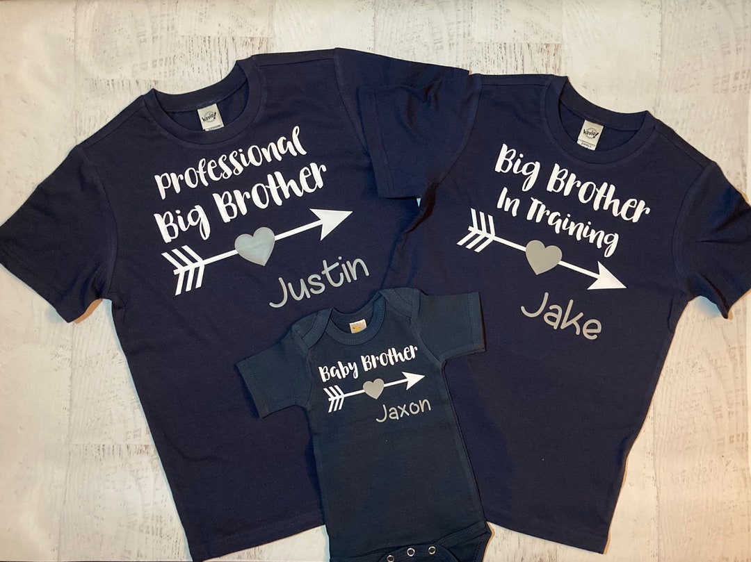 Big and Little Brother Shirts Personalized Third Baby - Etsy