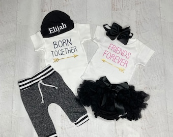 Baby Boy and Girl Twins Newborn Outfits Born Together Friends