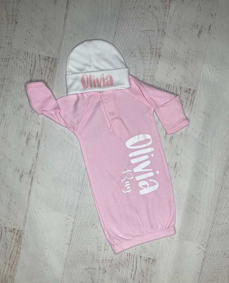 Preemie Baby Girl Gown With Name Personalized Preemie Gift Etsy