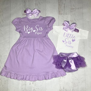 Big sis Little sis personalized outfits, Big sister dress, Little sister custom gift, Coordinating Big sister little sister Matching sisters