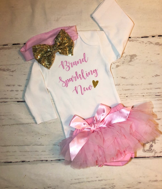 Brand Sparking New Baby Girl Coming Home Outfit Going Home Outfit Baby Shower Gift for Girl Newborn Baby Girl Outfit Bring Home Girl Etsy UK