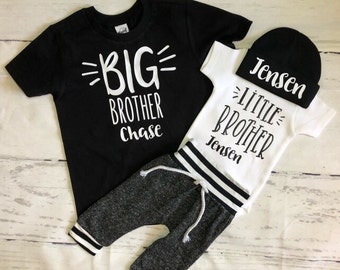 Brothers personalized matching shirts/Little brother outfit/Custom big brother and little brother shirt set