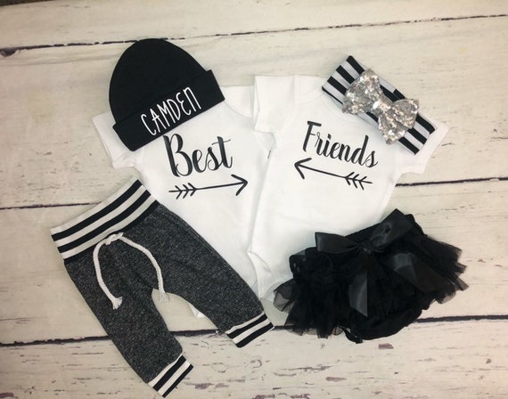 Best Friends Baby Outfits Baby Twins Outfits Twin Boy And Girl Etsy Best Friends Baby Outfits Baby Twins Outfits Twin Boy And Girl Etsy