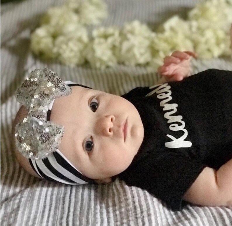 Personalized baby girl coming home outfit name and heartBaby shower gift for girltake home baby girlbring home baby girl