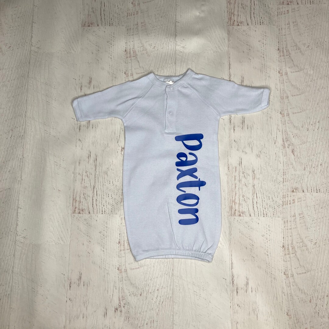 Preemie Baby Boy Gown With Name Personalized Preemie Gift Etsy
