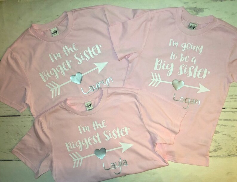 I/'m the bigger sister,I/'m going to be a big sister sibling shirts setcustom sister Sister matching shirts set of 3I/'m the Biggest sister