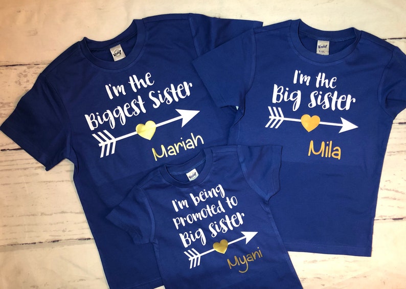 I/'m the bigger sister,I/'m going to be a big sister sibling shirts setcustom sister Sister matching shirts set of 3I/'m the Biggest sister