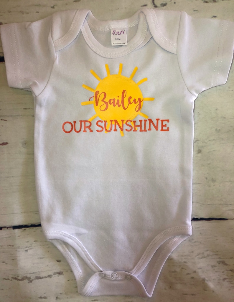 Our sunshine personalized name Baby shower gift gender neutralcustom baby giftsnewborn baby