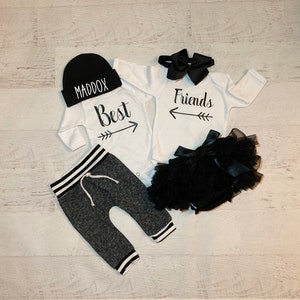 Best Friends Baby Outfits/baby Twins Outfits/twin Boy and Girl Baby's ...