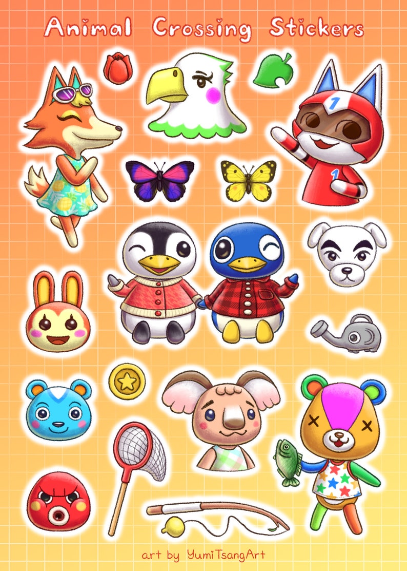 Animal Crossing Sticker Sheets Matte Vinyl ACNH Die Cut Etsy