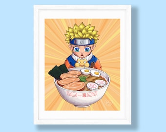 Anime Art Print, Aesthetic Home Wall Decor, digitale tekening art print, illustratie, Shounen anime fanart, leuk cadeau, digitaal schilderen print