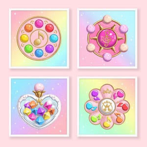 Ojamajo Doremi Compact Small Art Print, Aesthetic Home Wall Decor, Magical Girl Shojo Anime Fanart, Illustration, Cute Gift, Nostalgic Art