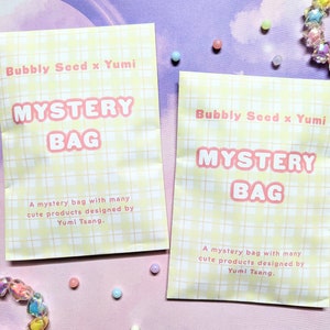 Bubbly Seed x Yumi Mystery Bag, Gacha com muitos itens fofos, joias Kawaii, papelaria, alfinetes, acessórios de impressão de adesivos, presente fofo Kawaii
