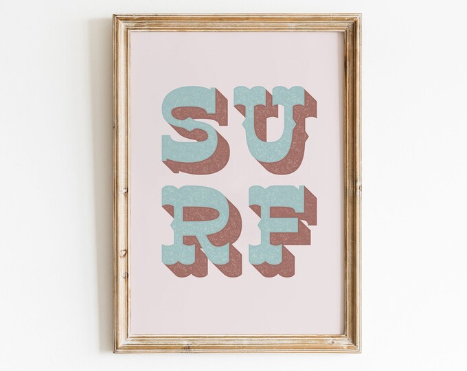 Coastal Cowgirl Aesthetic Surf Art for Eclectic Gallery Wall Surf Printable Wall Art For Beachy Kids Decor Wall Art Gift for Surfer