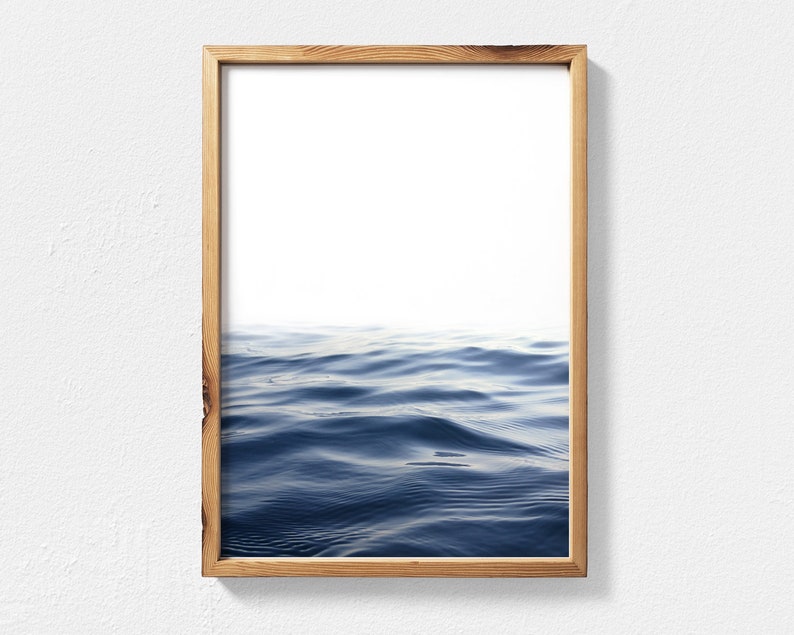 Ocean Print Navy Blue Coastal Wall Art Ocean Photography Etsy