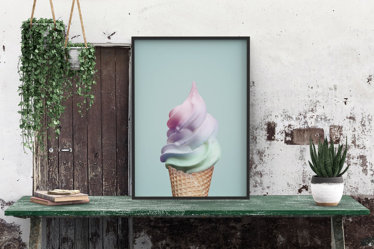 Ice Cream Print Nursery Decor, Rainbow Nursery Decor, Pastel Rainbow ...