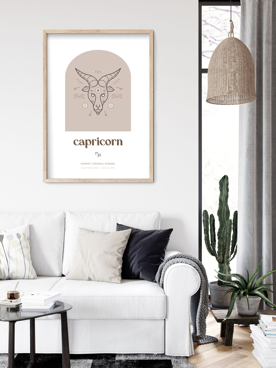 Capricorn Zodiac Decor Printable Wall Art Capricorn Wall Etsy