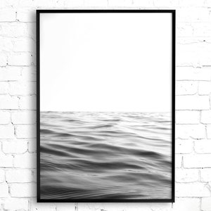 Black and White Ocean Print Coastal Wall Art, Ocean Photography Beach Decor Gift for Beach Lover, Wave Print Surf Art, Serene Wall Art