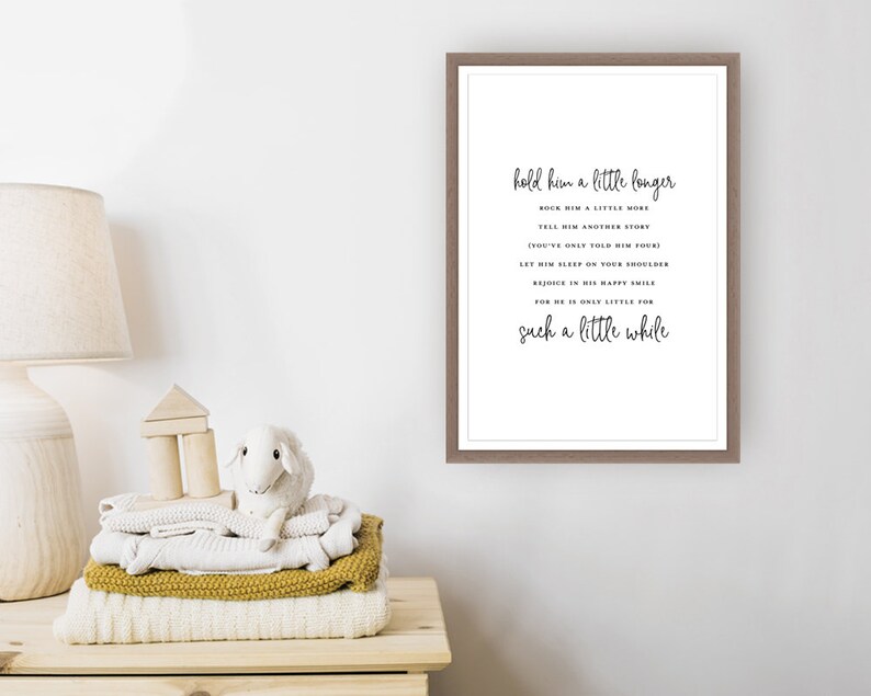 Hold Him a Little Longer Baby Quote Art Above Crib Printable - Etsy