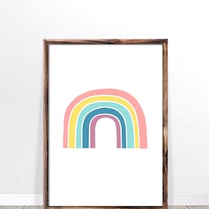 Pastel Rainbow Nursery Wall Art, Gender Neutral Gift Rainbow Baby Decor, Printable Wall Art for Nursery Decor, Pastel Rainbow Art image 8