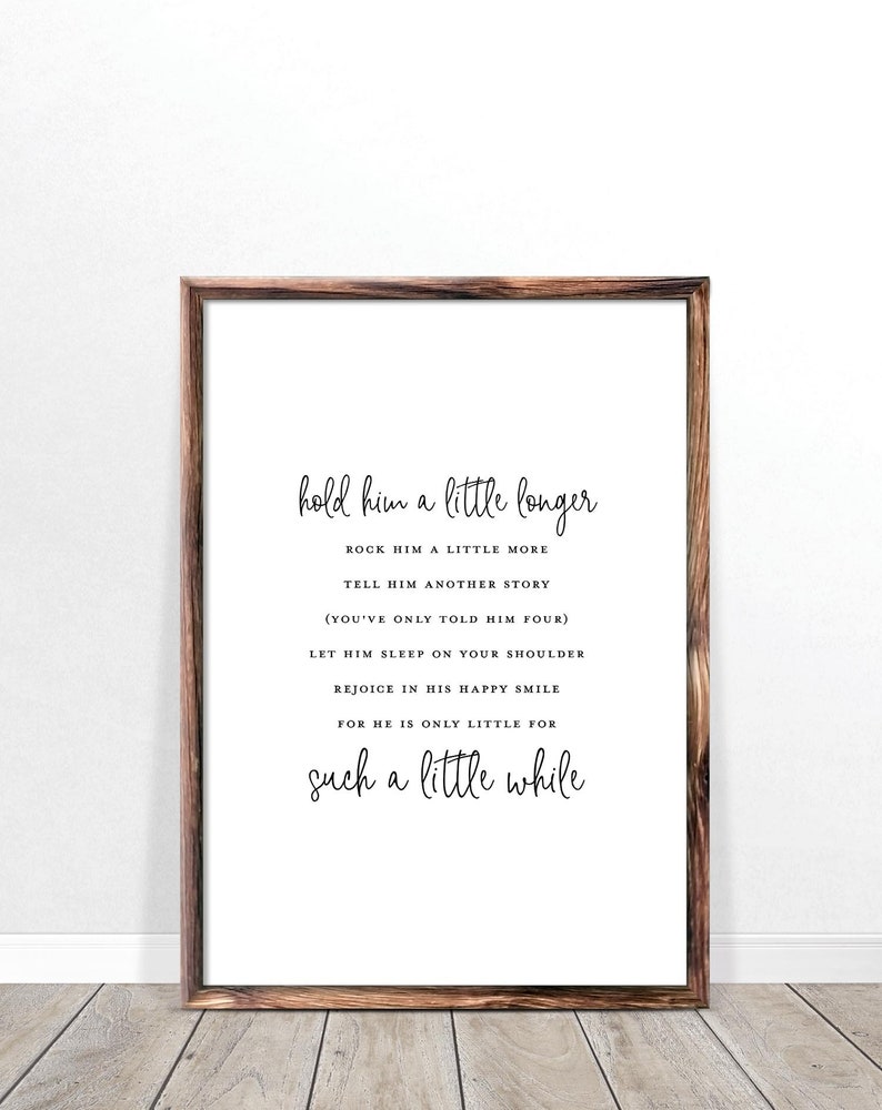 Hold Him a Little Longer Baby Quote Art Above Crib Printable - Etsy