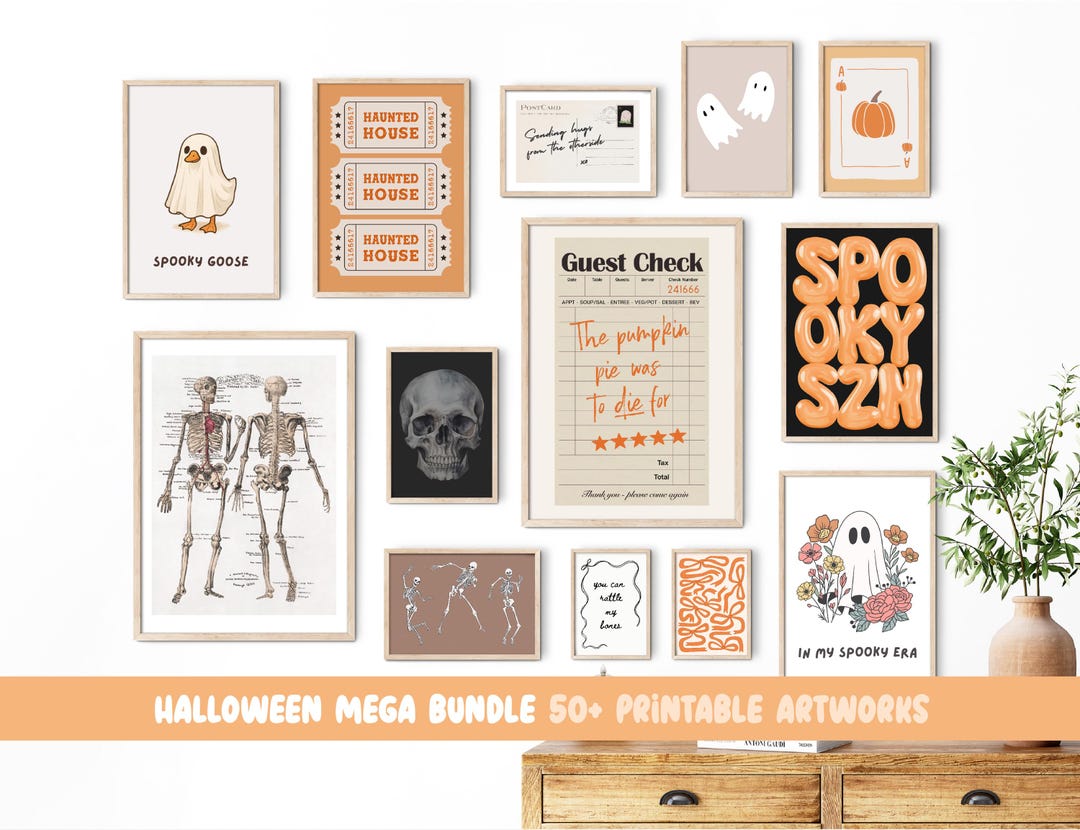 Halloween Wall Art Bundle Printable 50+ Spooky & Cute Halloween Prints ...