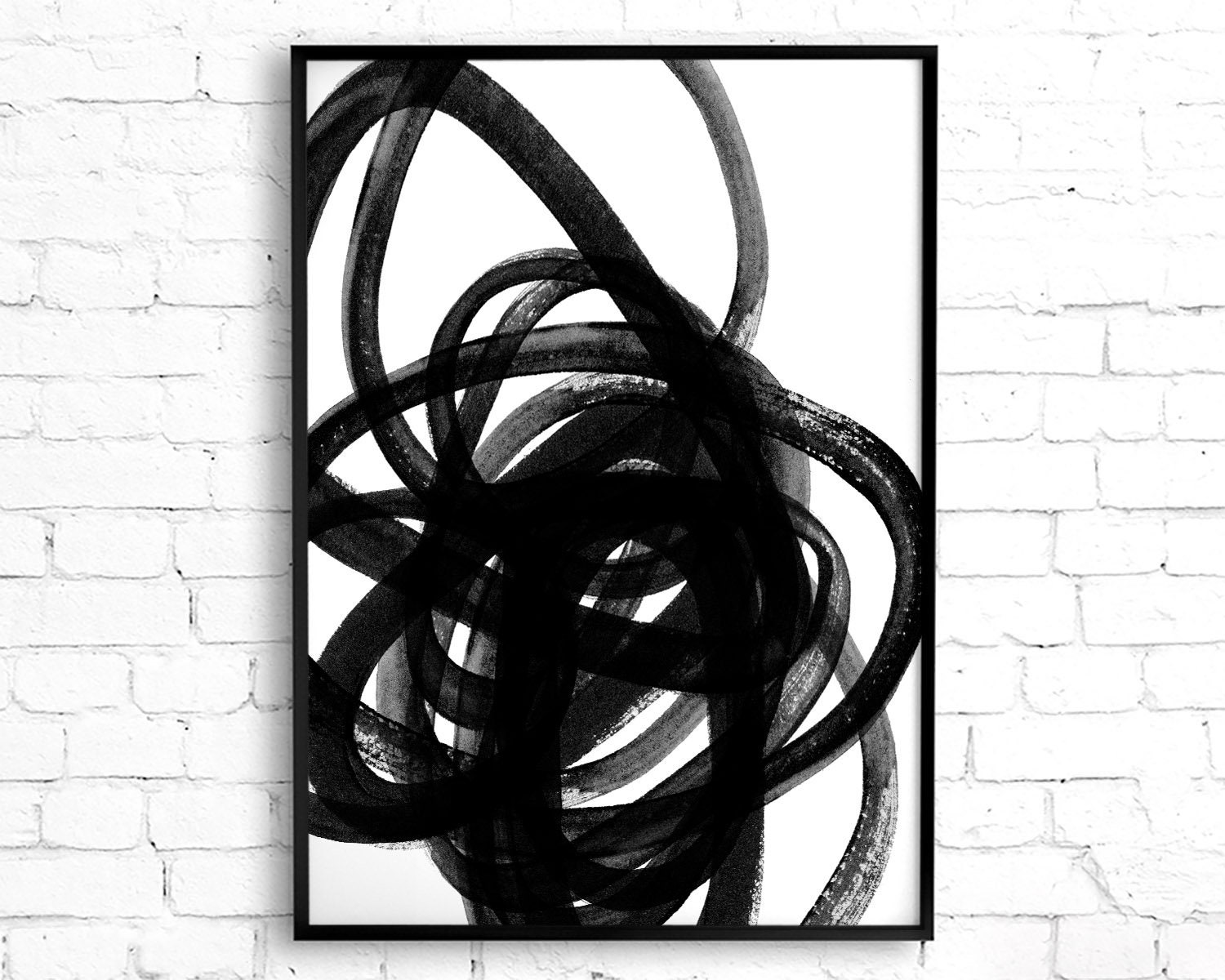 Black and White Abstract Art Minimalist Printable Wall Art - Etsy