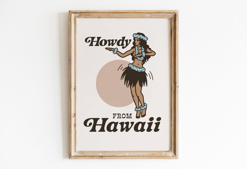 Vintage Hawaiian Printable Wall Art Coastal Cowgirl Aesthetic Decor ...