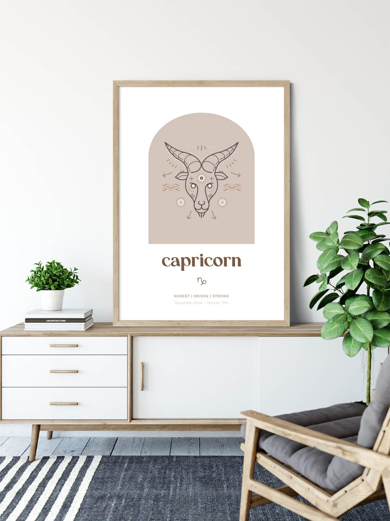 Capricorn Zodiac Decor Printable Wall Art Capricorn Wall Etsy