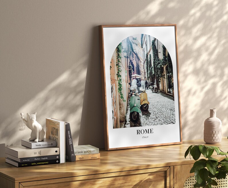 Wall Prints Rome Rome Travel Poster, Printable Wall Art Rome Cityscape Photograph Travel ...
