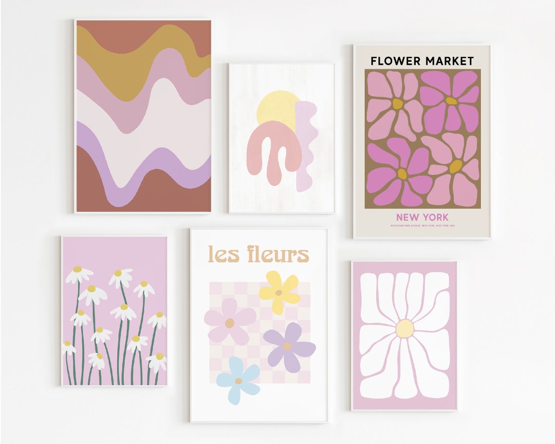 Abstract Floral Set of 6 Poster Bundle Danish Pastel Decor - Etsy