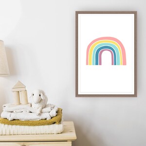 Pastel Rainbow Nursery Wall Art, Gender Neutral Gift Rainbow Baby Decor, Printable Wall Art for Nursery Decor, Pastel Rainbow Art image 2