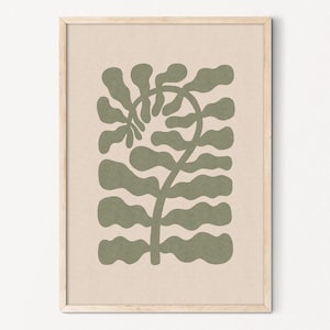 Abstract Fern Print Abstract Plant Wall Art Instant Download Digital Fern Wall Art Abstract Green Art For Gallery Wall Art Botanical Print