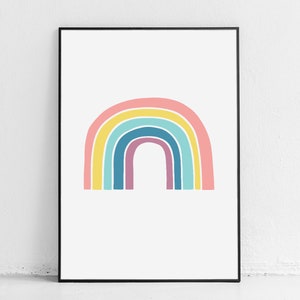 Pastel Rainbow Nursery Wall Art, Gender Neutral Gift Rainbow Baby Decor, Printable Wall Art for Nursery Decor, Pastel Rainbow Art image 7