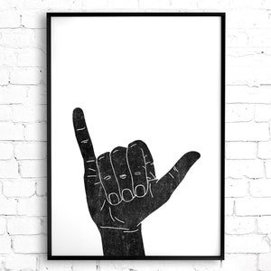 Hawaii Art Digital Download Featuring Aloha Quote, Waves and Shaka Hand Set of 3 Printable Wall Art, Surfer Wall Art, Hawaiian Wall Art image 6