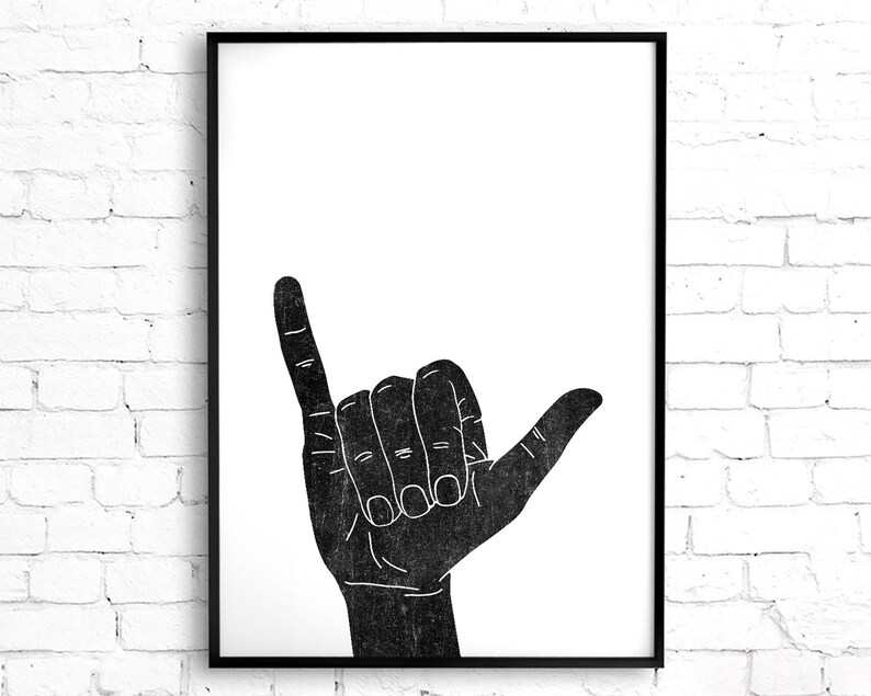 Hawaii Art Digital Download Featuring Aloha Quote, Waves and Shaka Hand Set of 3 Printable Wall Art, Surfer Wall Art, Hawaiian Wall Art image 6